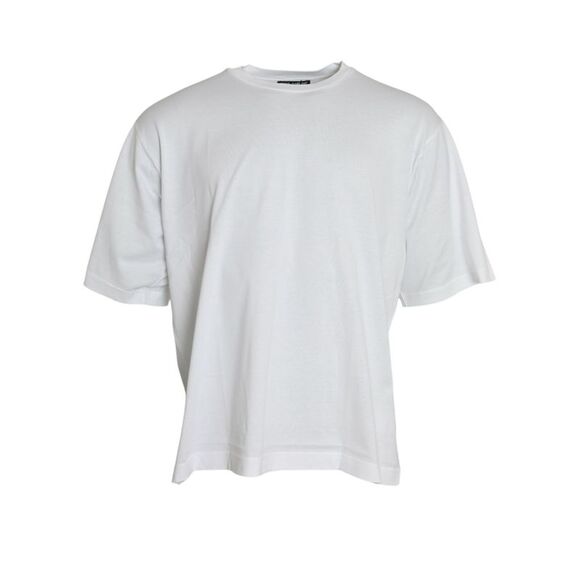 Dolce & Gabbana White Cotton Short Sleeves Crewneck Men's T-shirt
